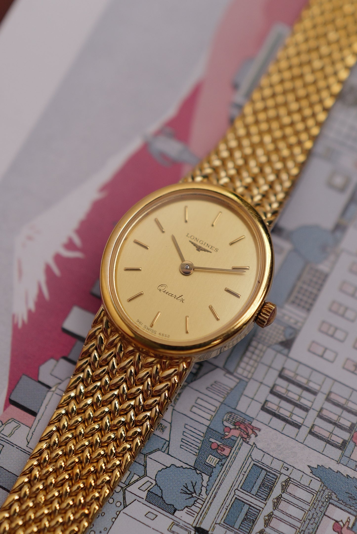 Longines Mini Oval integrated Bracelet Circa. 1990s