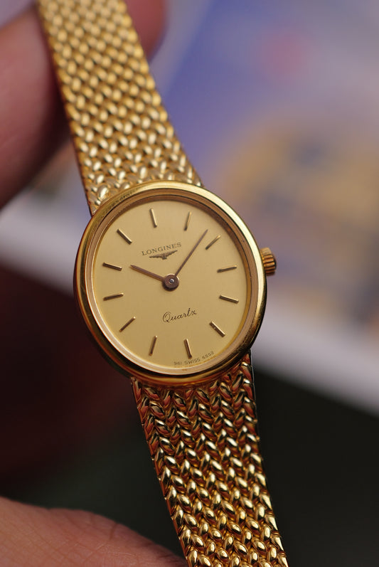 Longines Mini Oval integrated Bracelet Circa. 1990s