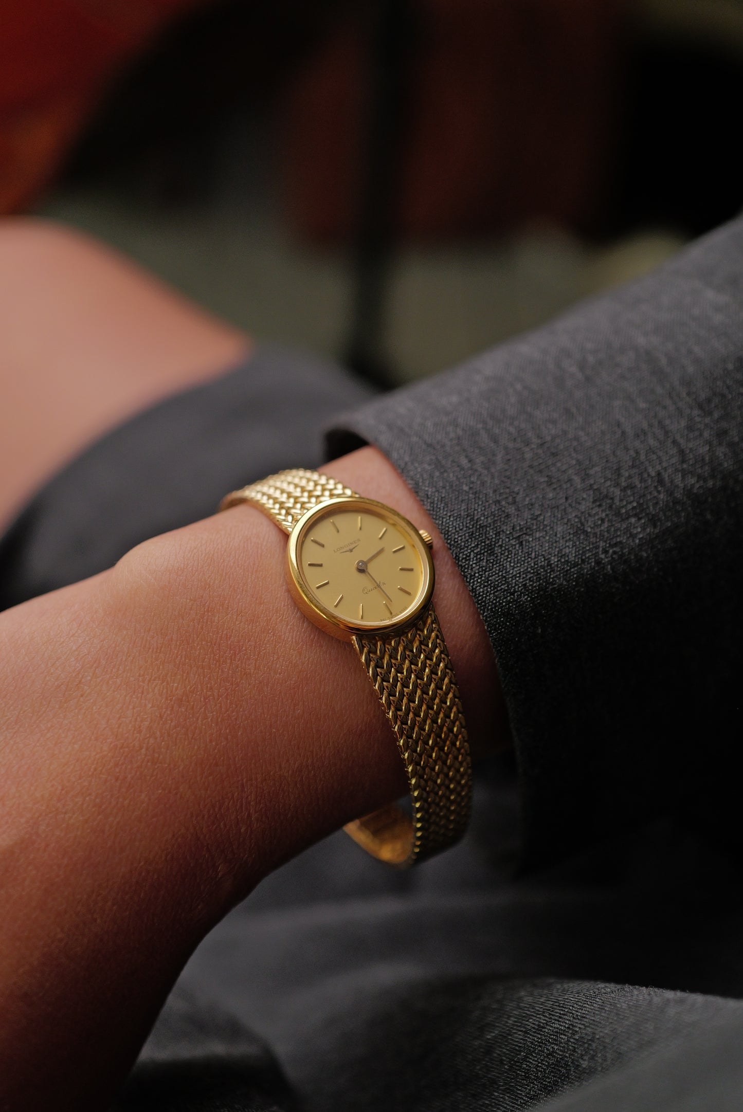Longines Mini Oval integrated Bracelet Circa. 1990s