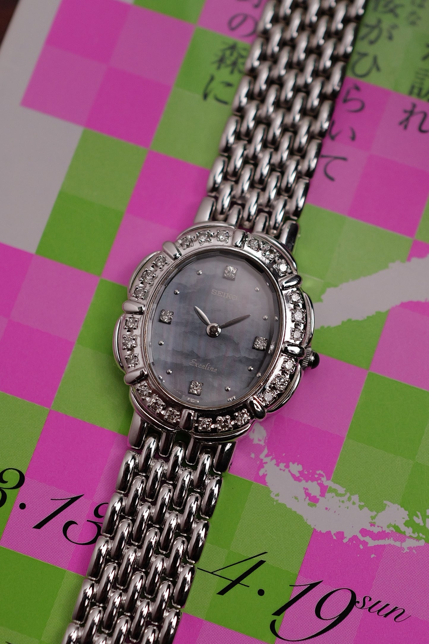 Seiko Exceline "Diamond petals" Mother of pearl circa. 1990