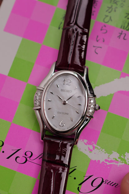 Seiko Exceline Mother of Pearl Diamond Bezel Circa. 1992