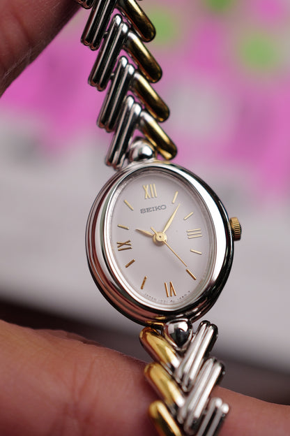 Seiko "2-tone V-fins" Gold Bracelet Circa. 1990