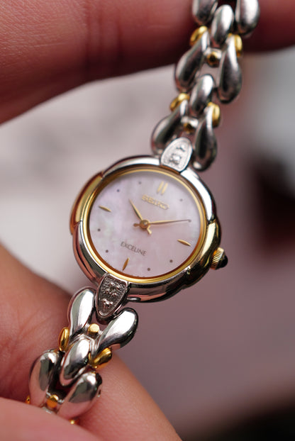 Seiko Exceline Mother of Pearl "2 tone teardrop" Circa. 1995