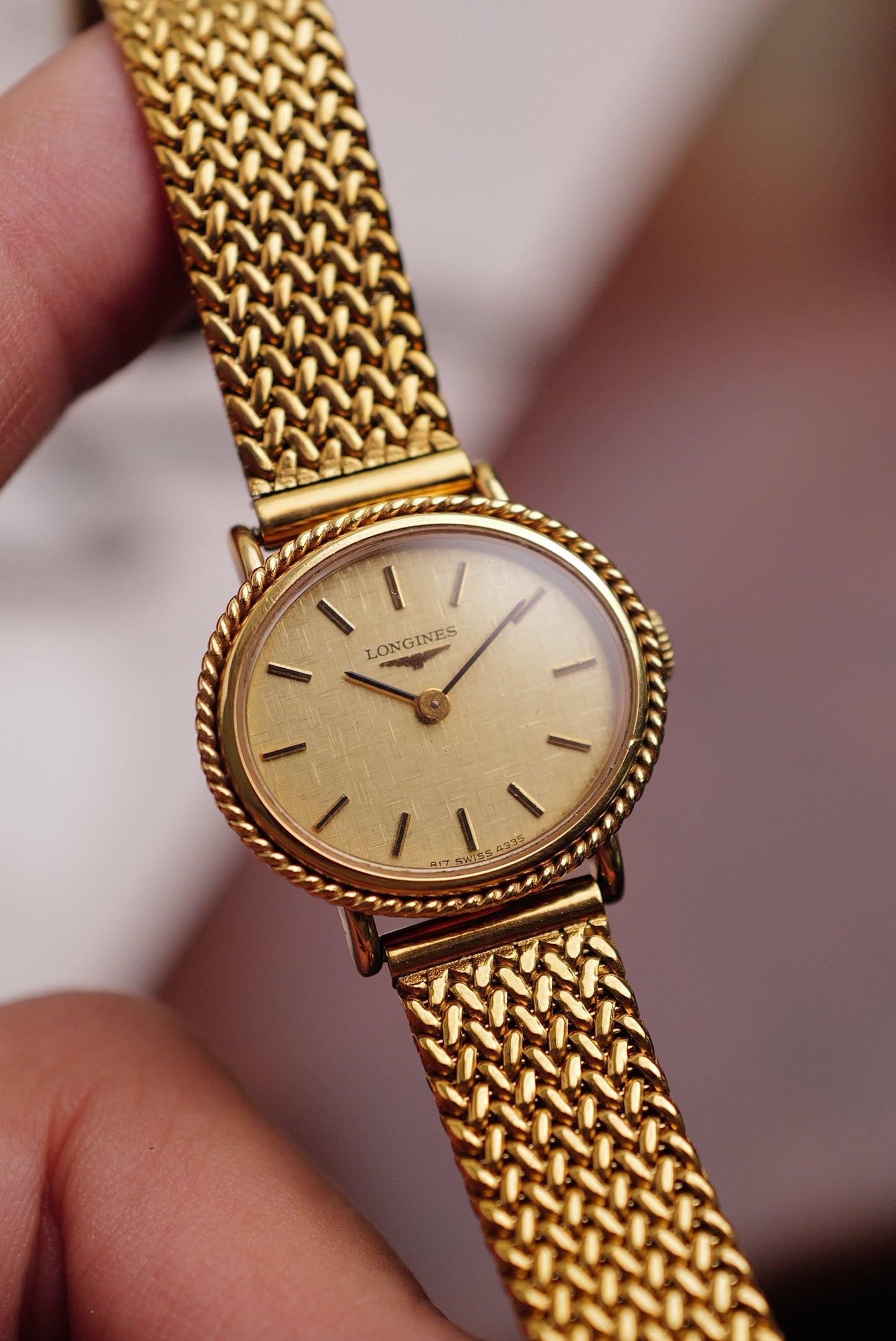 Longines Oval Bead Bezel w/ custom bracelet Circa. 1970s