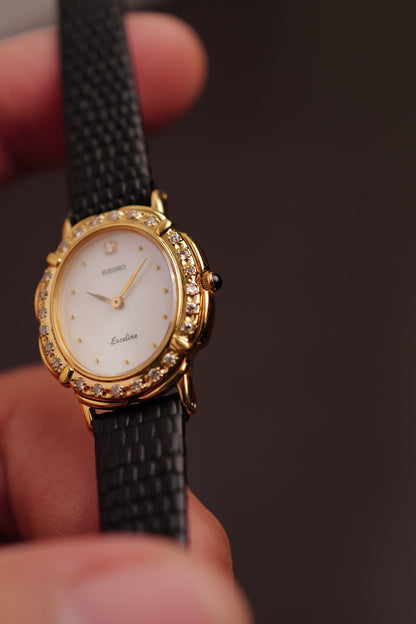 Seiko "Mother of pearl Floral" Diamonds Circa. 1990