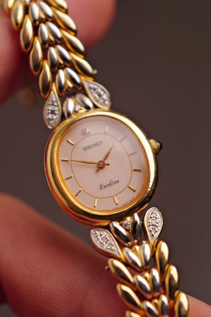 Seiko Exceline "Diamond Leaf" Mother of Pearl Circa.1990