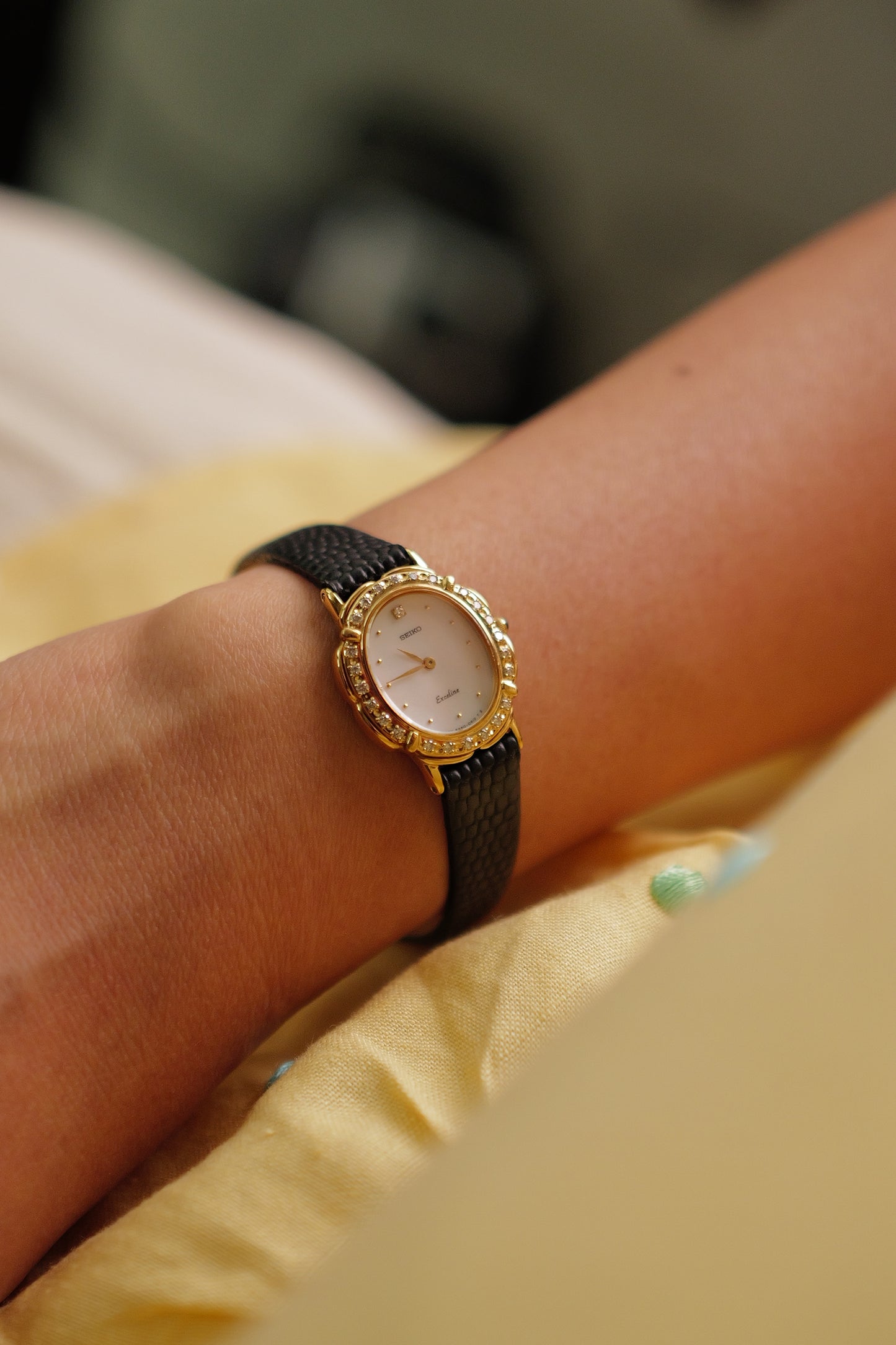 Seiko "Mother of pearl Floral" Diamonds Circa. 1990