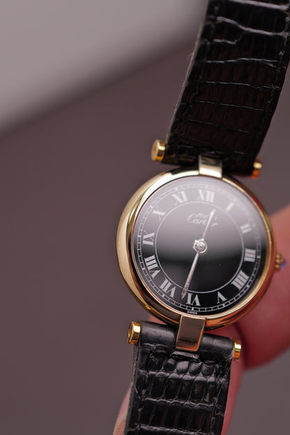 Cartier Vendome "Classic Onyx" Lacquer SM Quartz w/ original box