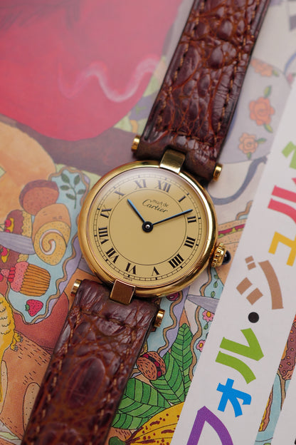 Cartier Vendome SM "Classic Lemon" Circa. 1980s w/ box and instruction Booklet