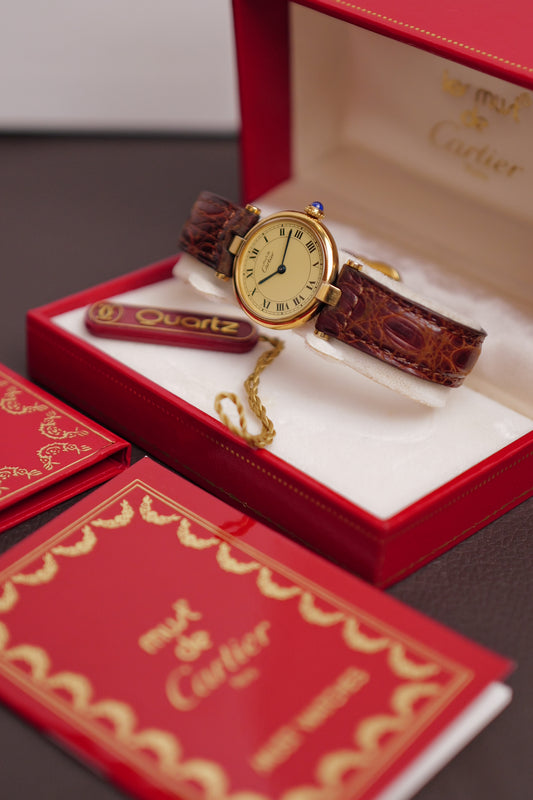 Cartier Vendome SM "Classic Lemon" Circa. 1980s w/ box and instruction Booklet