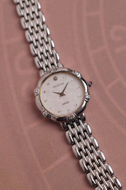 Seiko Exceline "Floral bezel" Diamonds Circa.1990