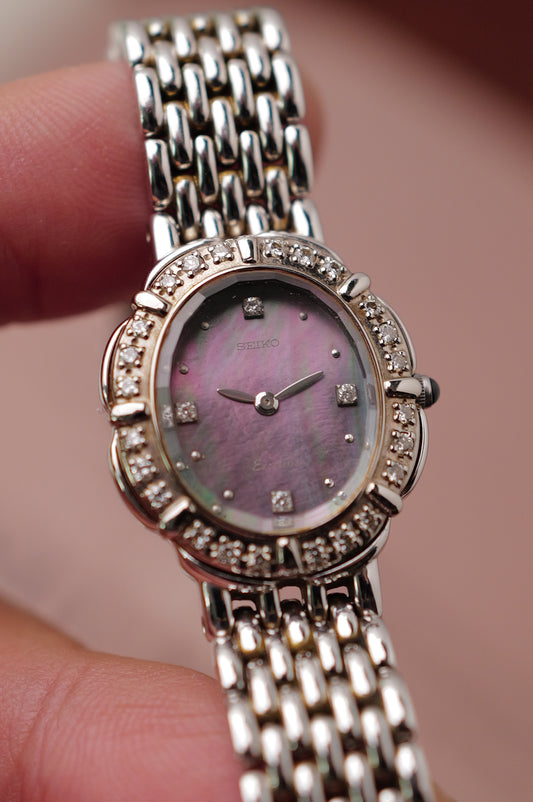 Seiko Exceline "Diamond petals" Mother of pearl circa. 1990