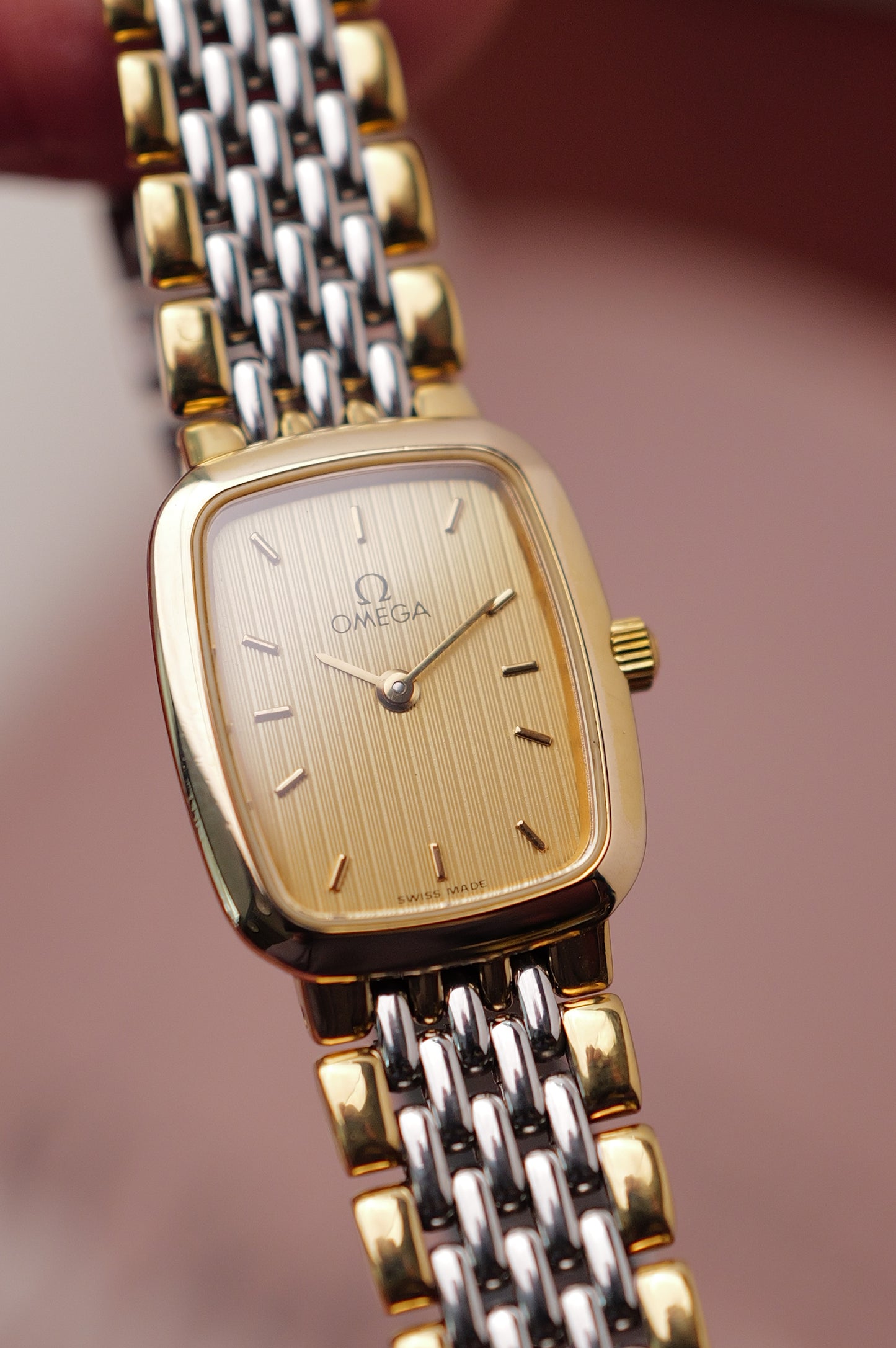Omega De-ville "Classic Tonneau 2-tone" Circa. 1990s