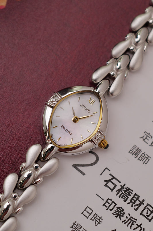 Seiko Exceline Mother of Pearl dial Tear-drop Bracelet Circa.1992