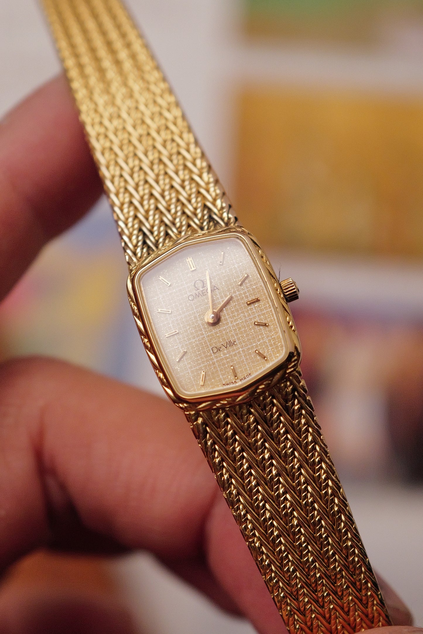 omega De-ville "waffle" Integrated Bracelet Circa. 1980s