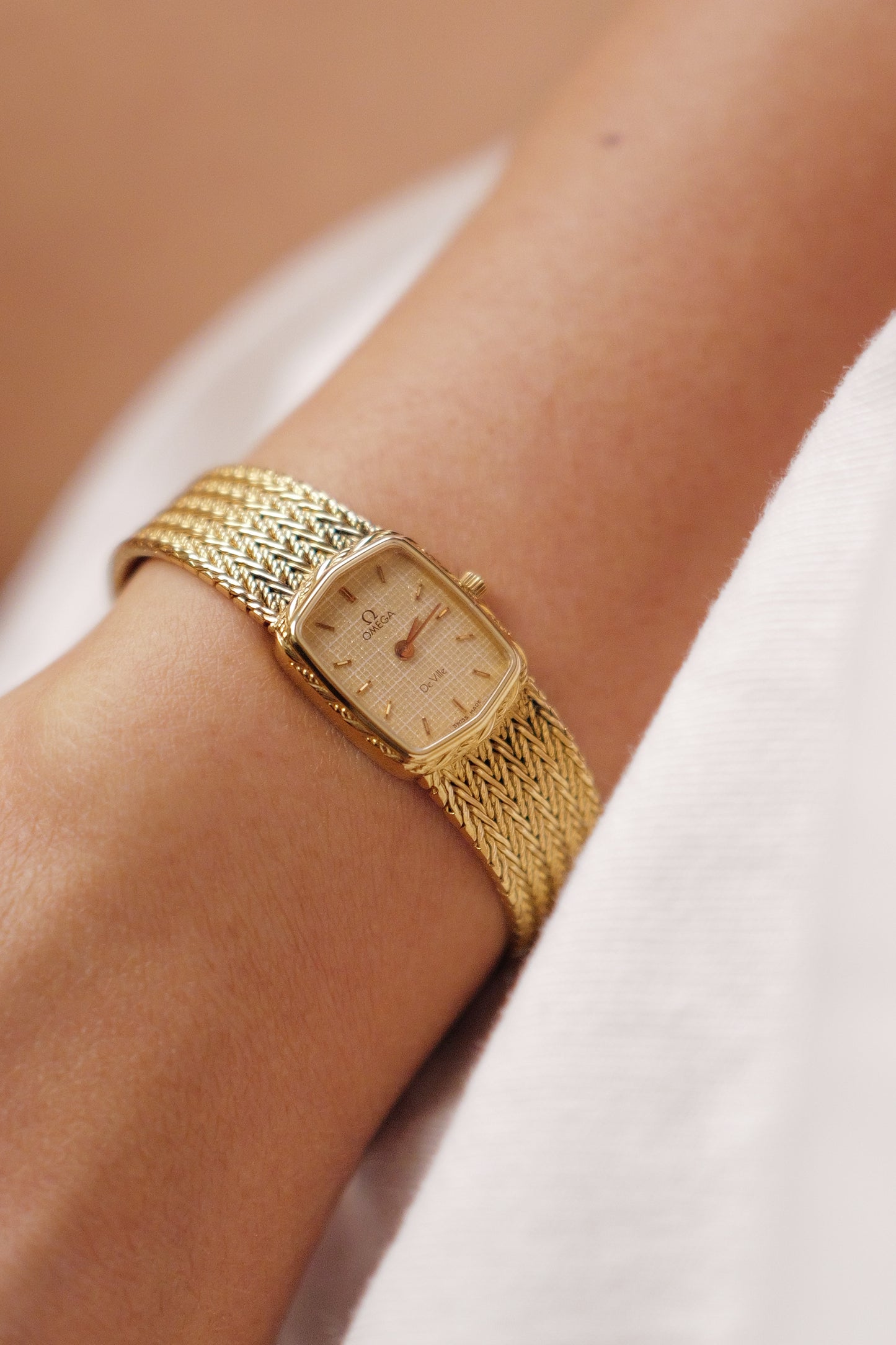 omega De-ville "waffle" Integrated Bracelet Circa. 1980s