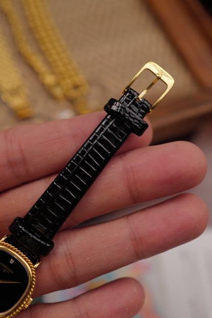 Longines "Ribbon Onyx" Cushion case Circa. 1970s