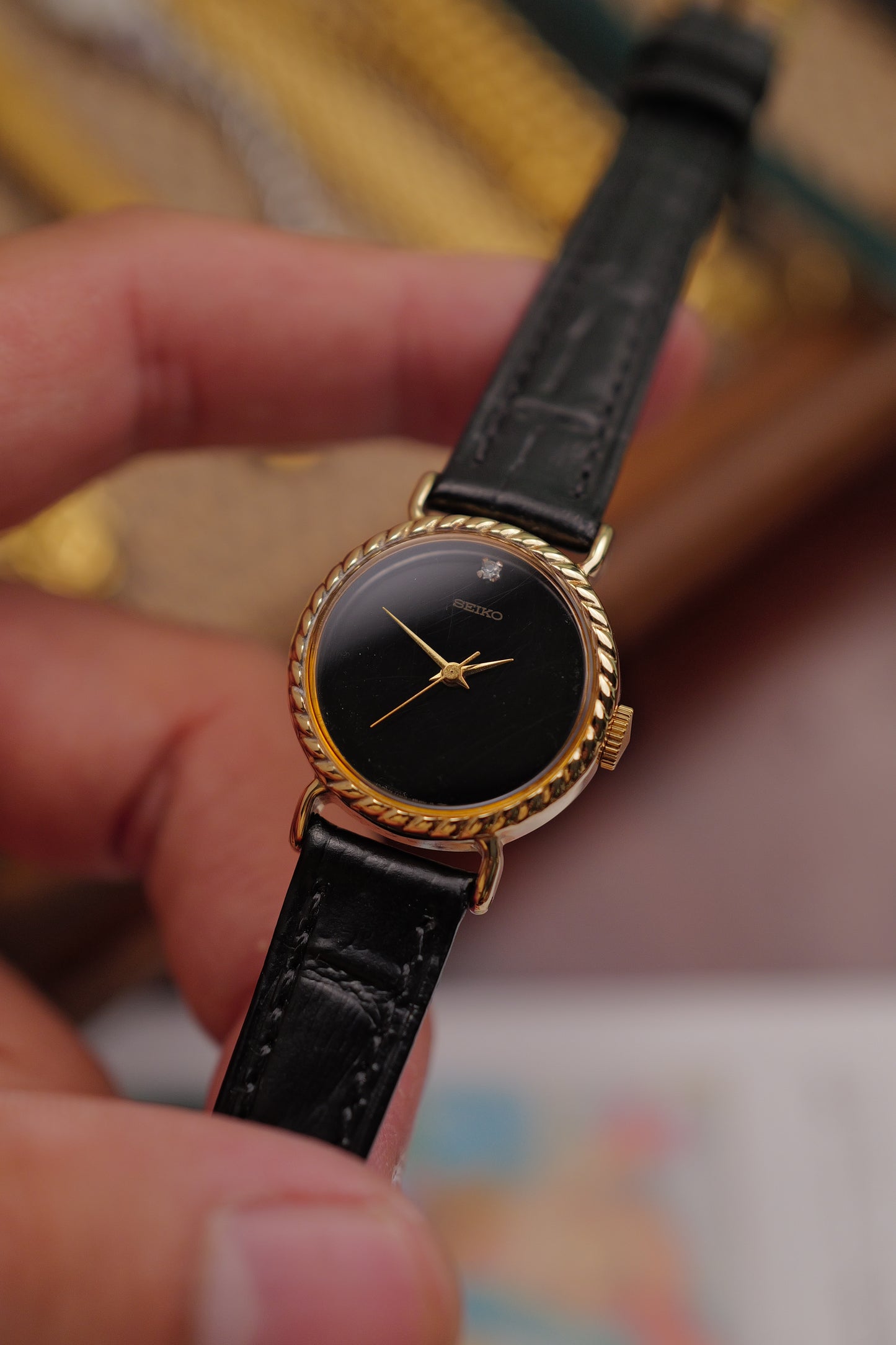 Seiko "Ribbon Onyx" Art-deco Circa. 1971