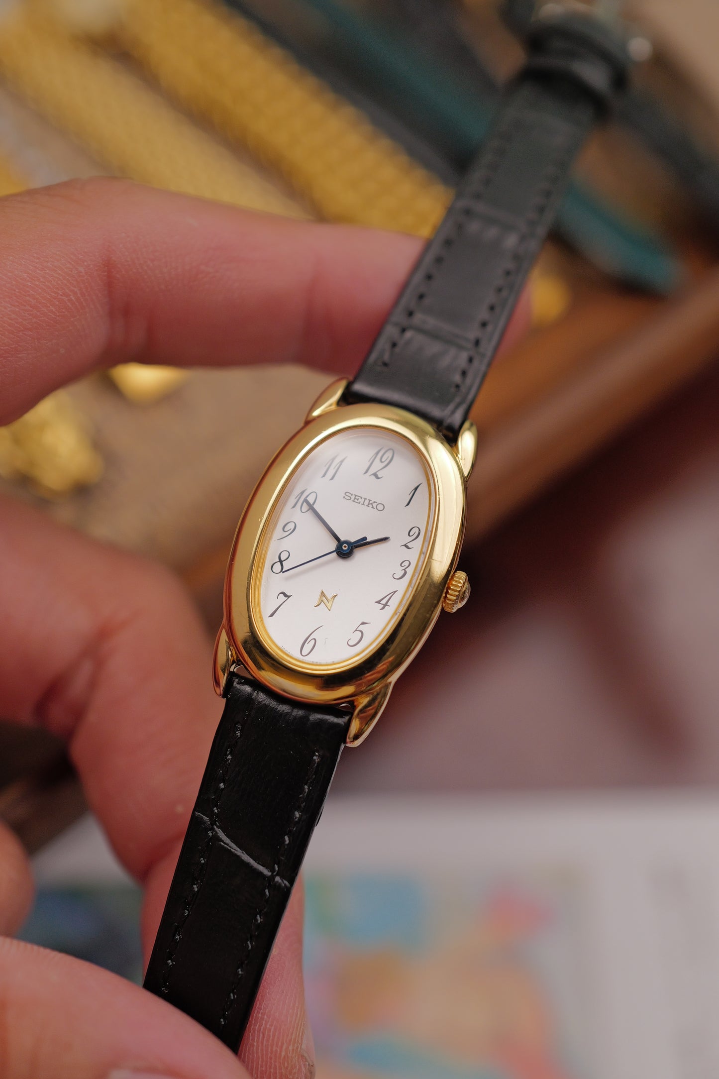 Seiko Ladies "Baignoire" Gold Circa. 1995
