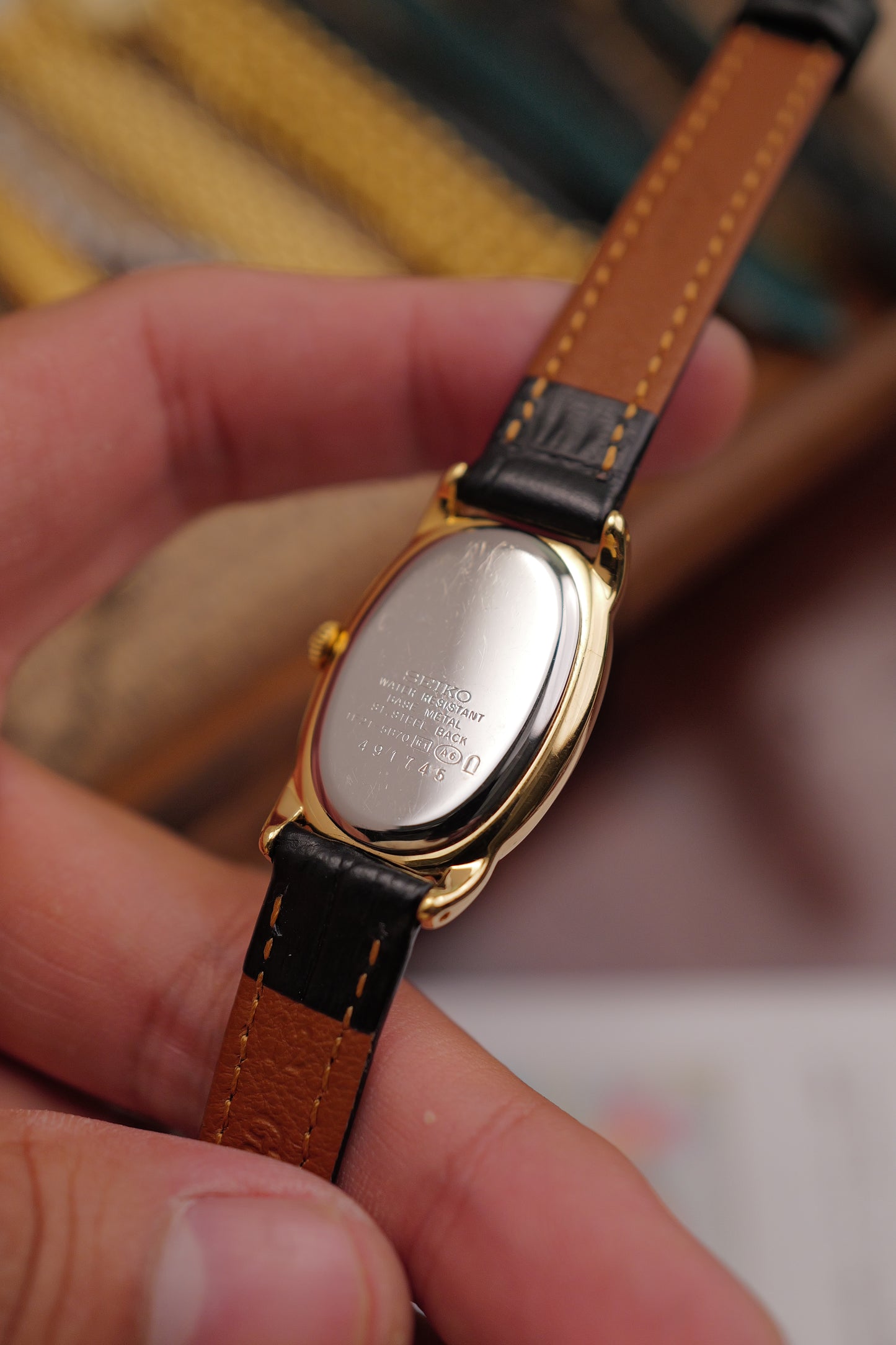 Seiko Ladies "Baignoire" Gold Circa. 1995