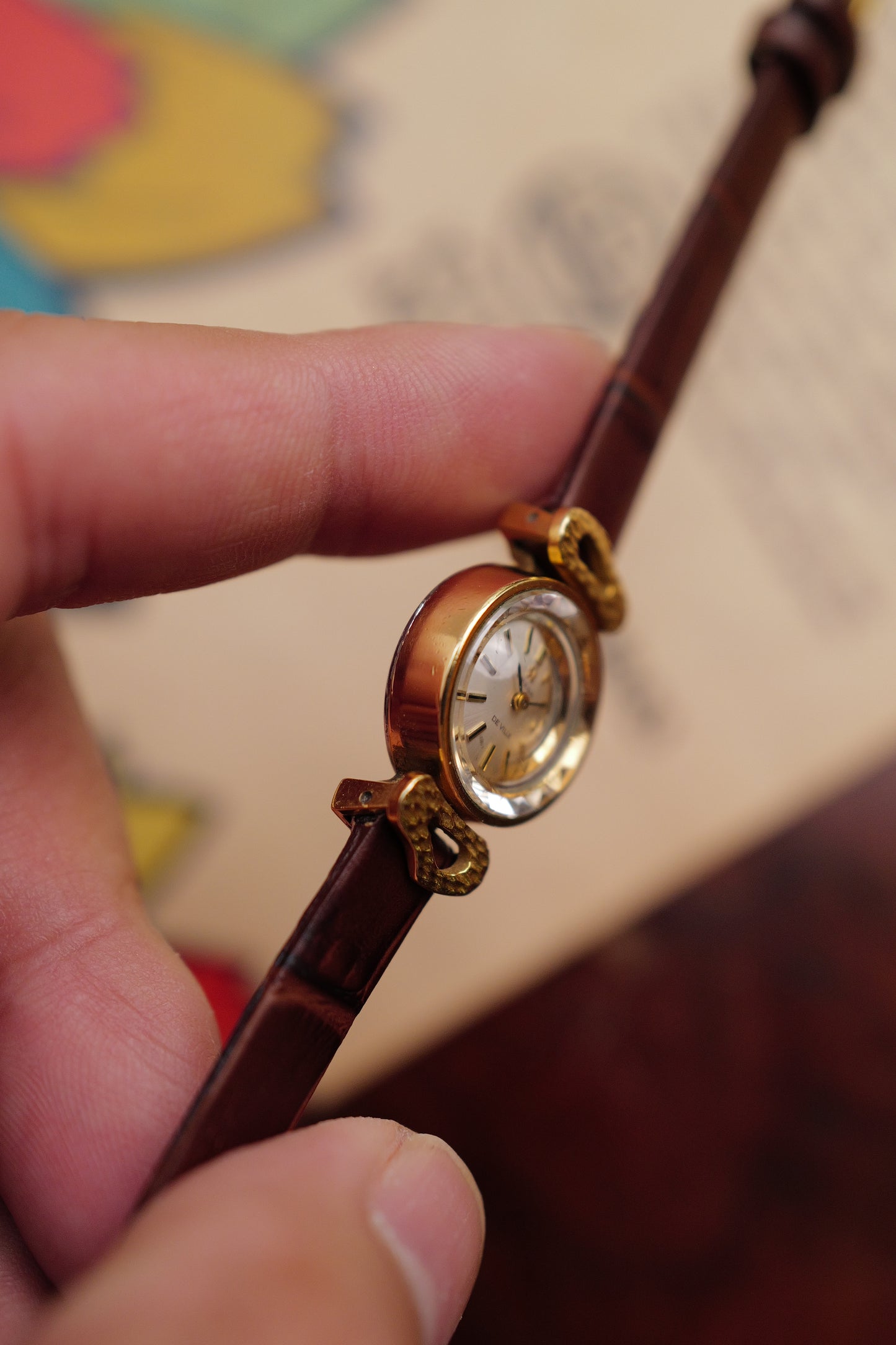 Omega "Cocktail Saphette" in gold  Circa. 1960s
