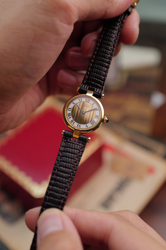 Cartier Vendome "Trio Art-Deco" Lacquer SM Quartz Circa.1980s