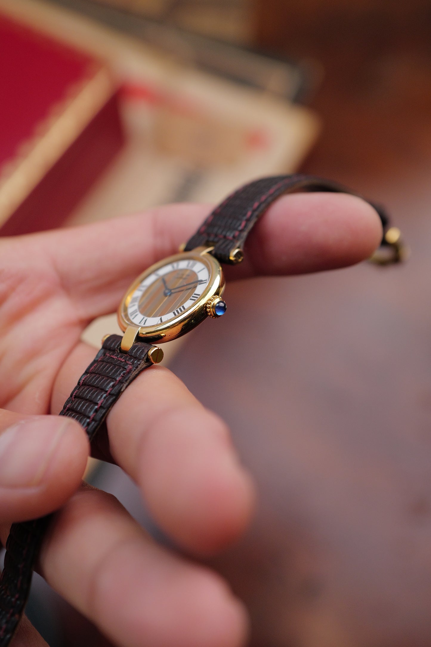 Cartier Vendome "Trio Art-Deco" Lacquer SM Quartz Circa.1980s