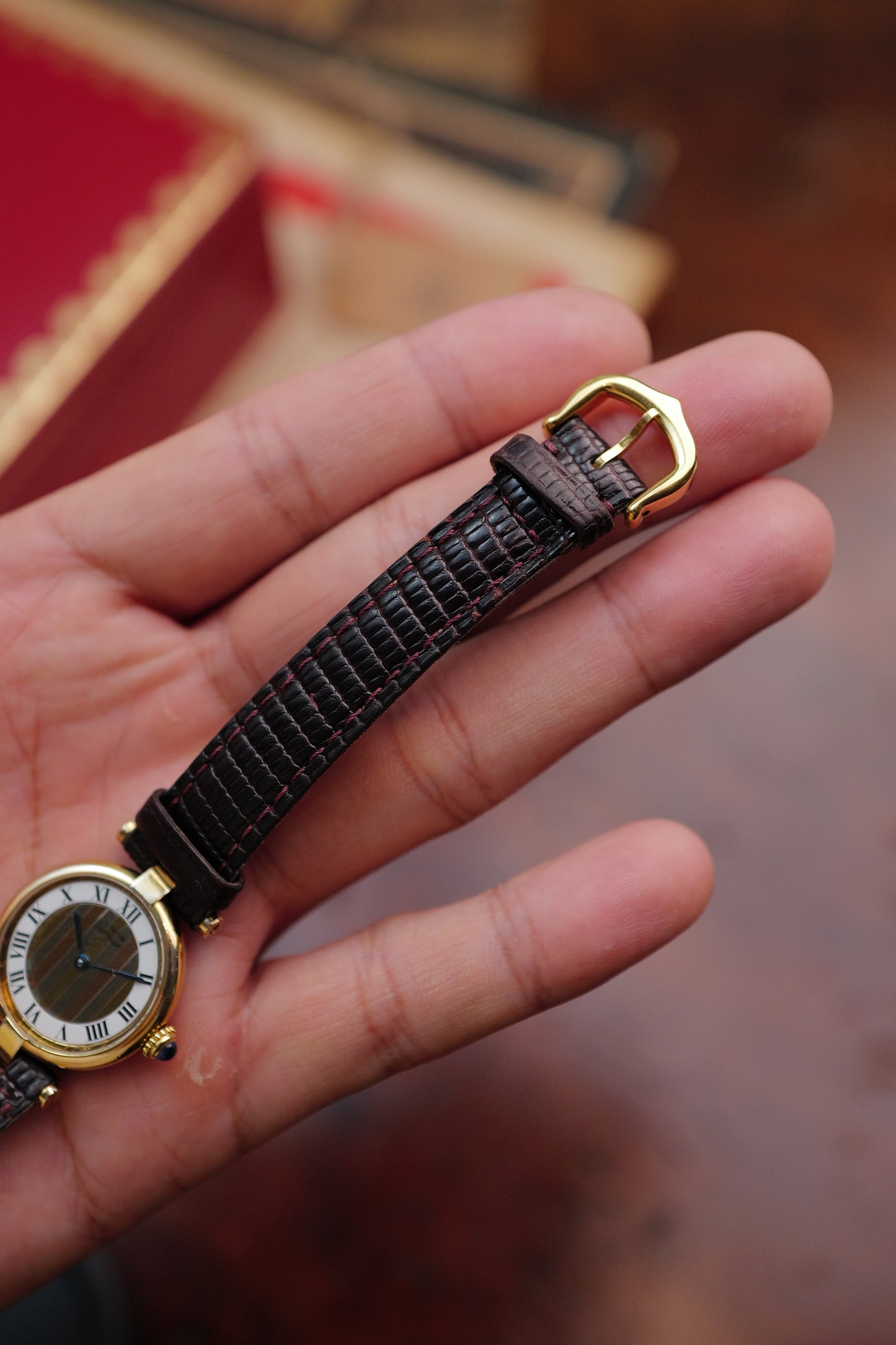 Cartier Vendome "Trio Art-Deco" Lacquer SM Quartz Circa.1980s