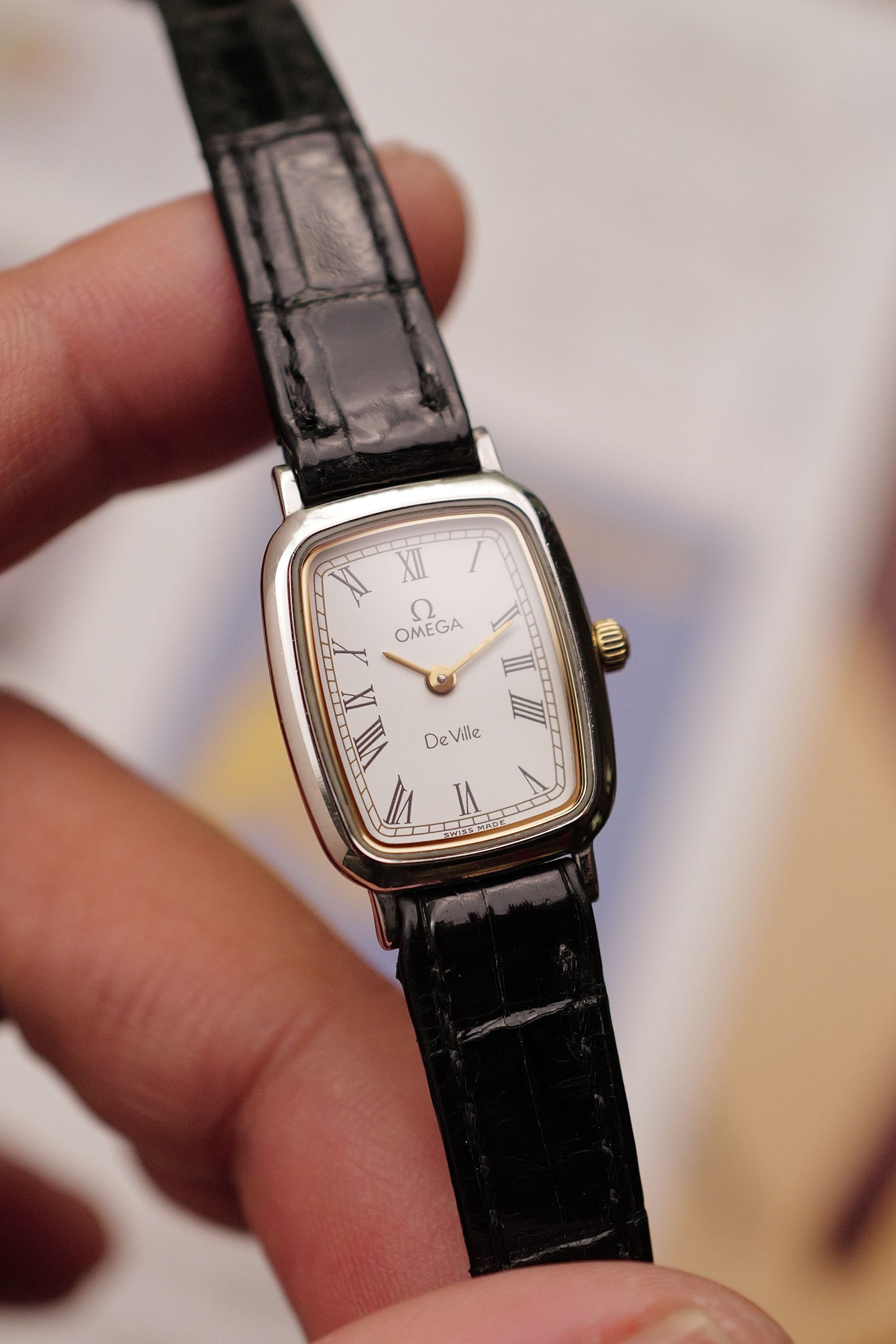 Omega De-ville "tonneau" in steel Circa, 1980s