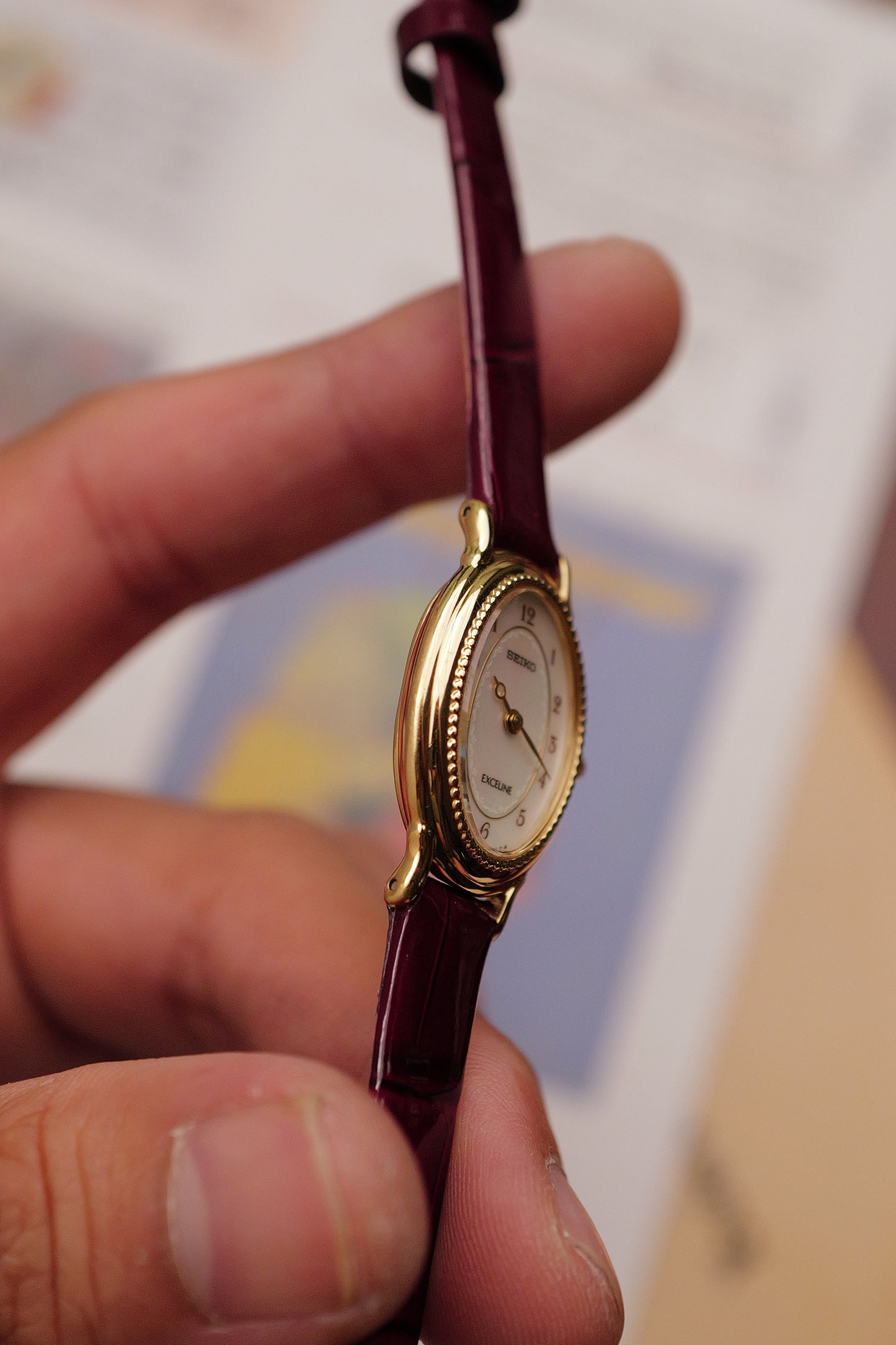 Seiko Exceline Mother of Pearl with beaded bezel Circa. 1992