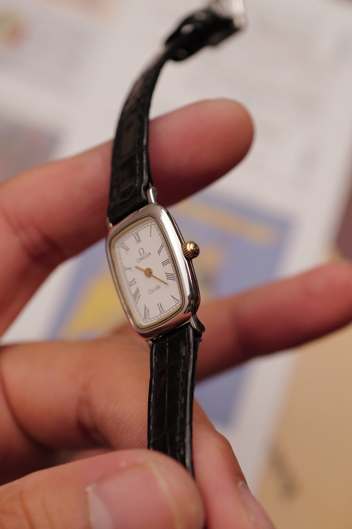 Omega De-ville "tonneau" in steel Circa, 1980s