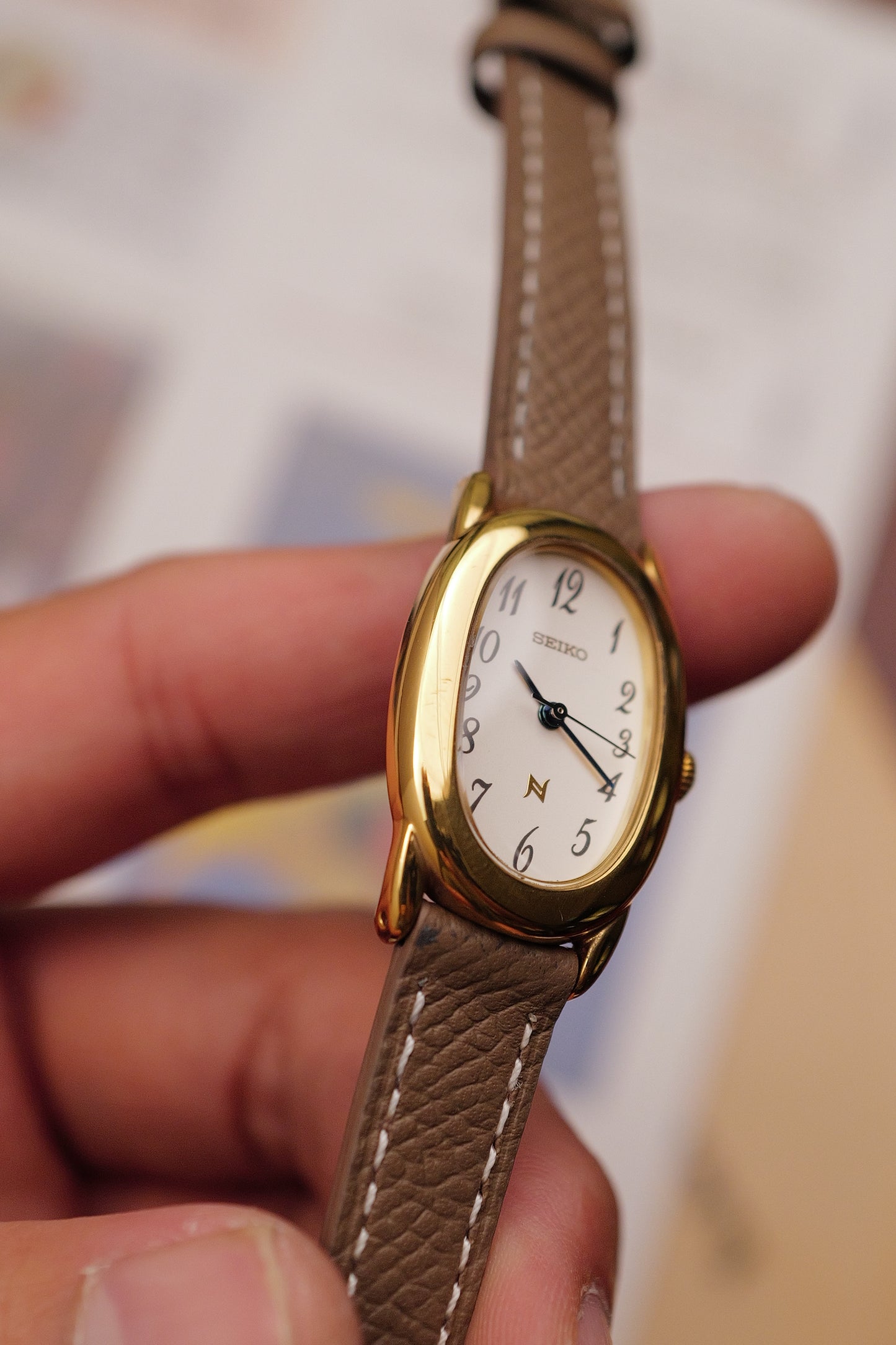 Seiko Ladies "Baignoire" Gold Circa. 1995