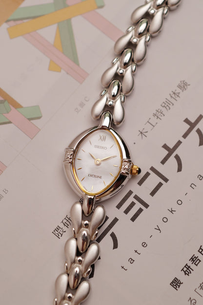 Seiko Exceline Mother of Pearl dial Tear-drop Bracelet Circa.1992