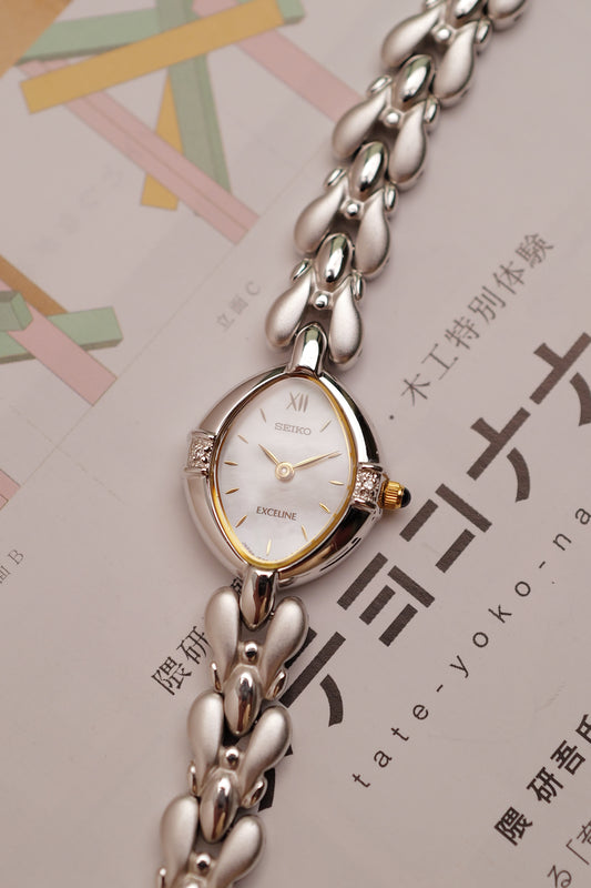 Seiko Exceline Mother of Pearl dial Tear-drop Bracelet Circa.1992