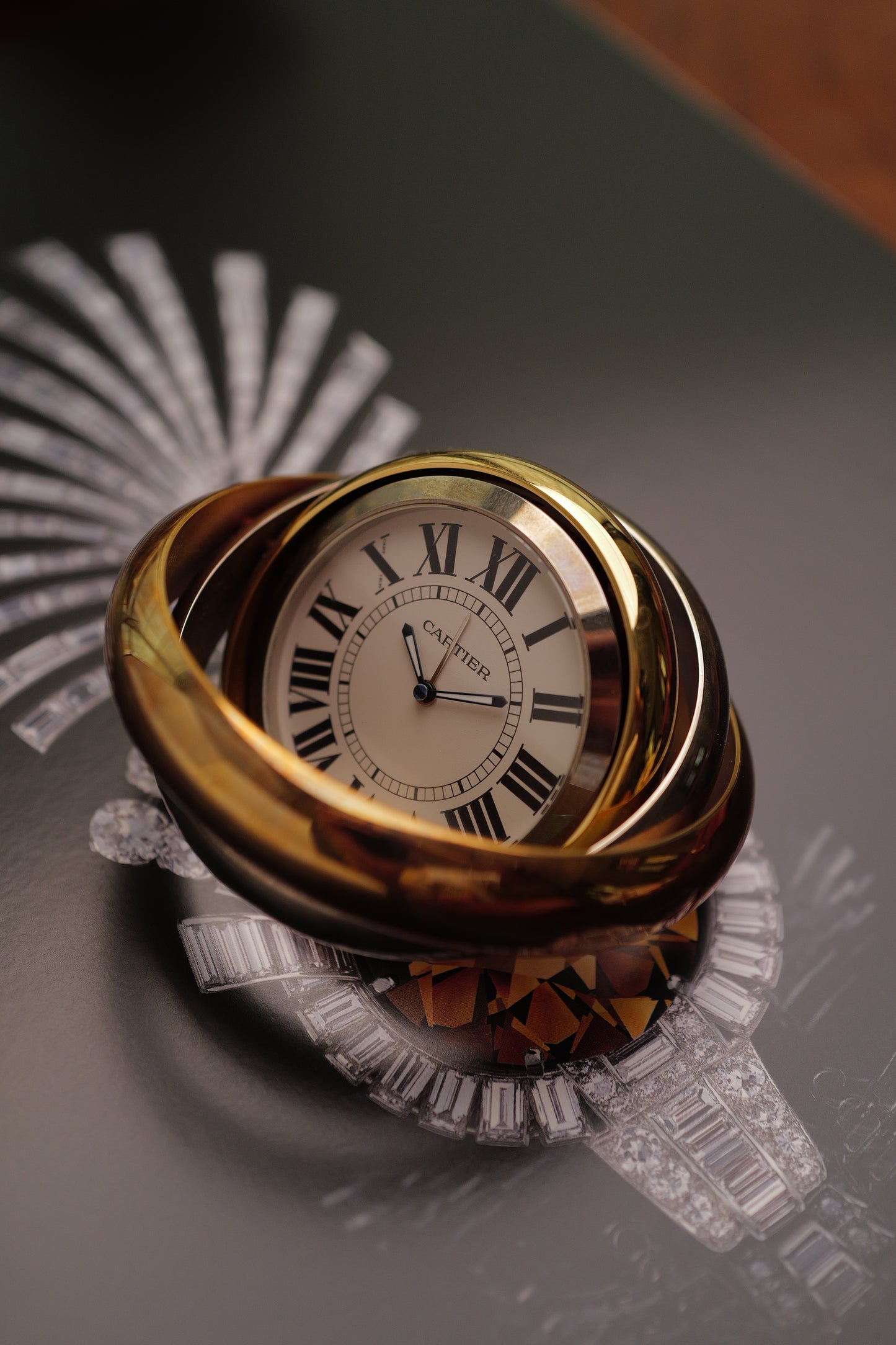 Cartier Trinity Clock w/ original box Circa. 1990s