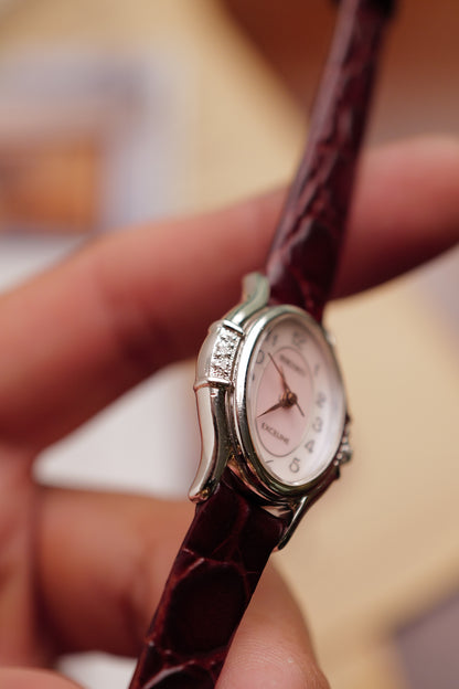 Seiko Exceline "Pink" Mother of Pearl Diamond Bezel Circa. 1992