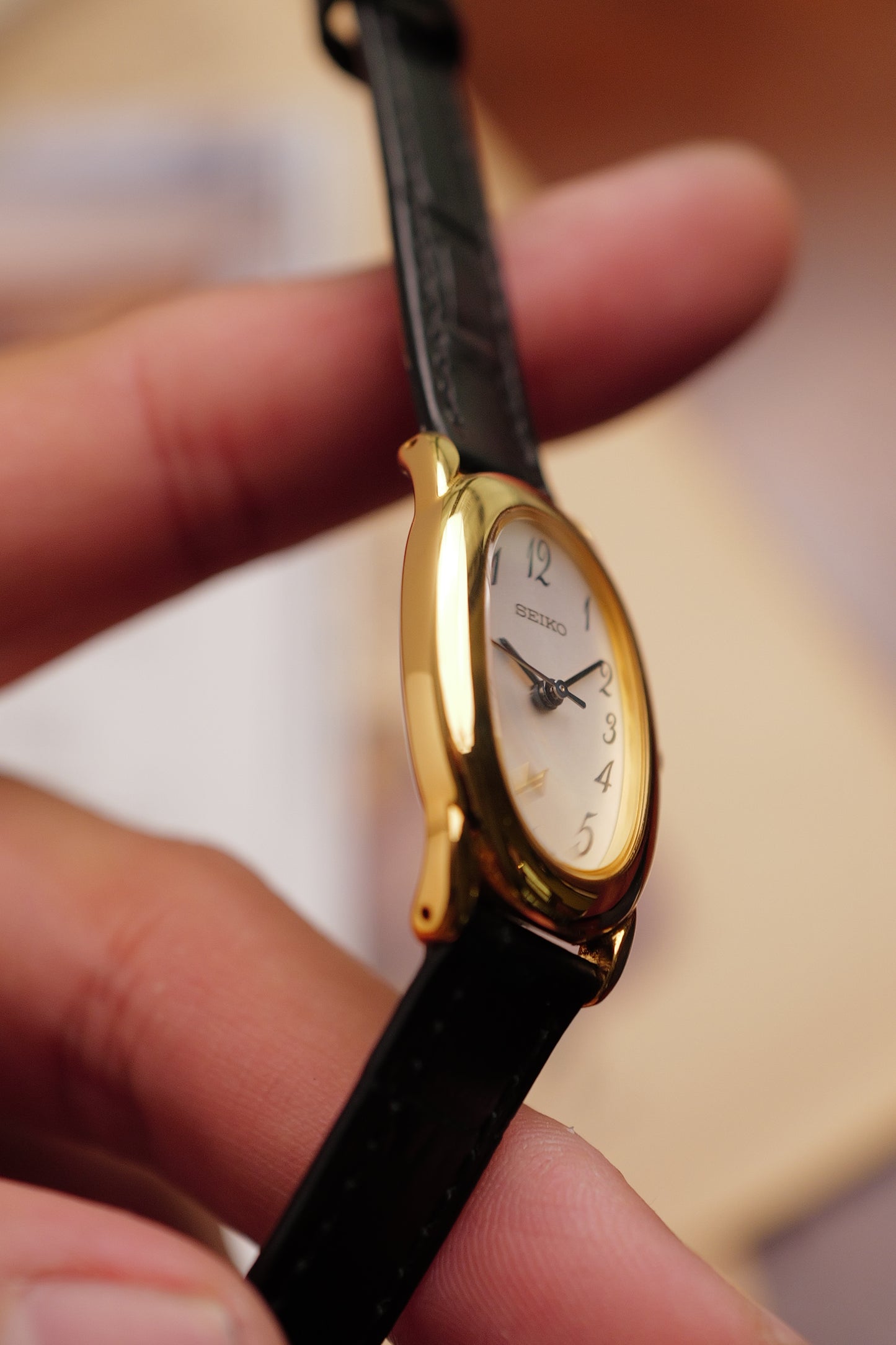 Seiko Ladies "Baignoire" Gold Circa. 1995