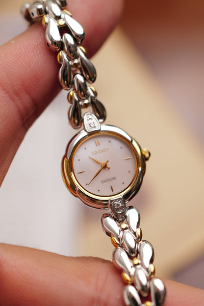 Seiko Exceline Mother of Pearl "2 tone teardrop" Circa. 1995