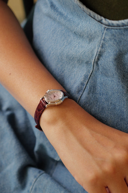 Seiko Exceline "Pink" Mother of Pearl Diamond Bezel Circa. 1992