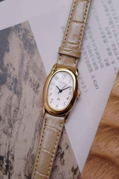 Seiko Ladies "Baignoire" Gold Circa. 1995