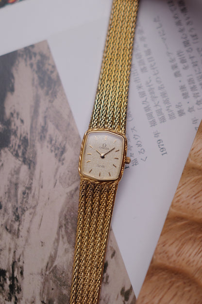 Omega De-ville "waffle" Integrated Bracelet Circa. 1980s