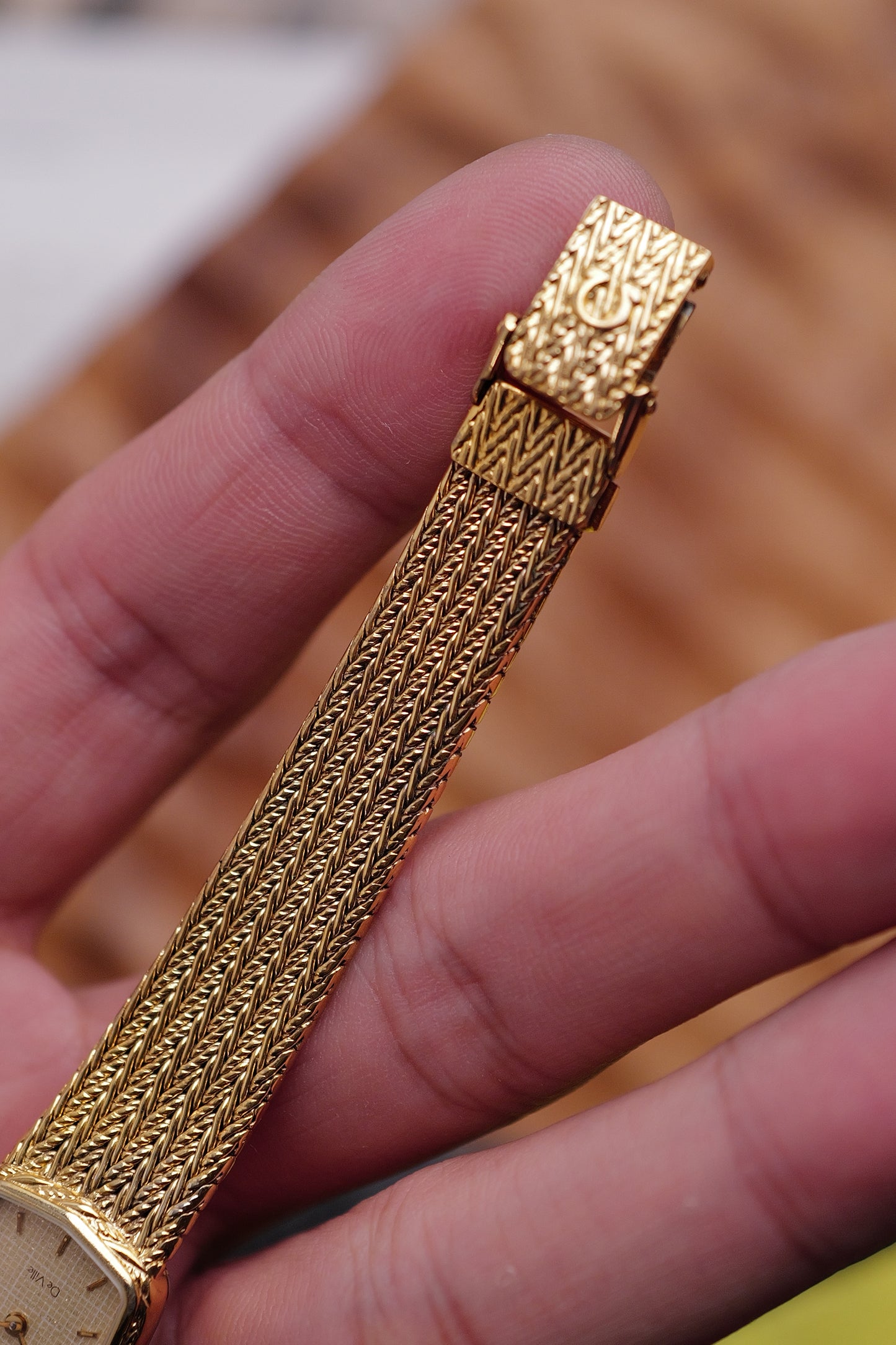 Omega De-ville "waffle" Integrated Bracelet Circa. 1980s