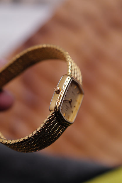 Omega De-ville "waffle" Integrated Bracelet Circa. 1980s