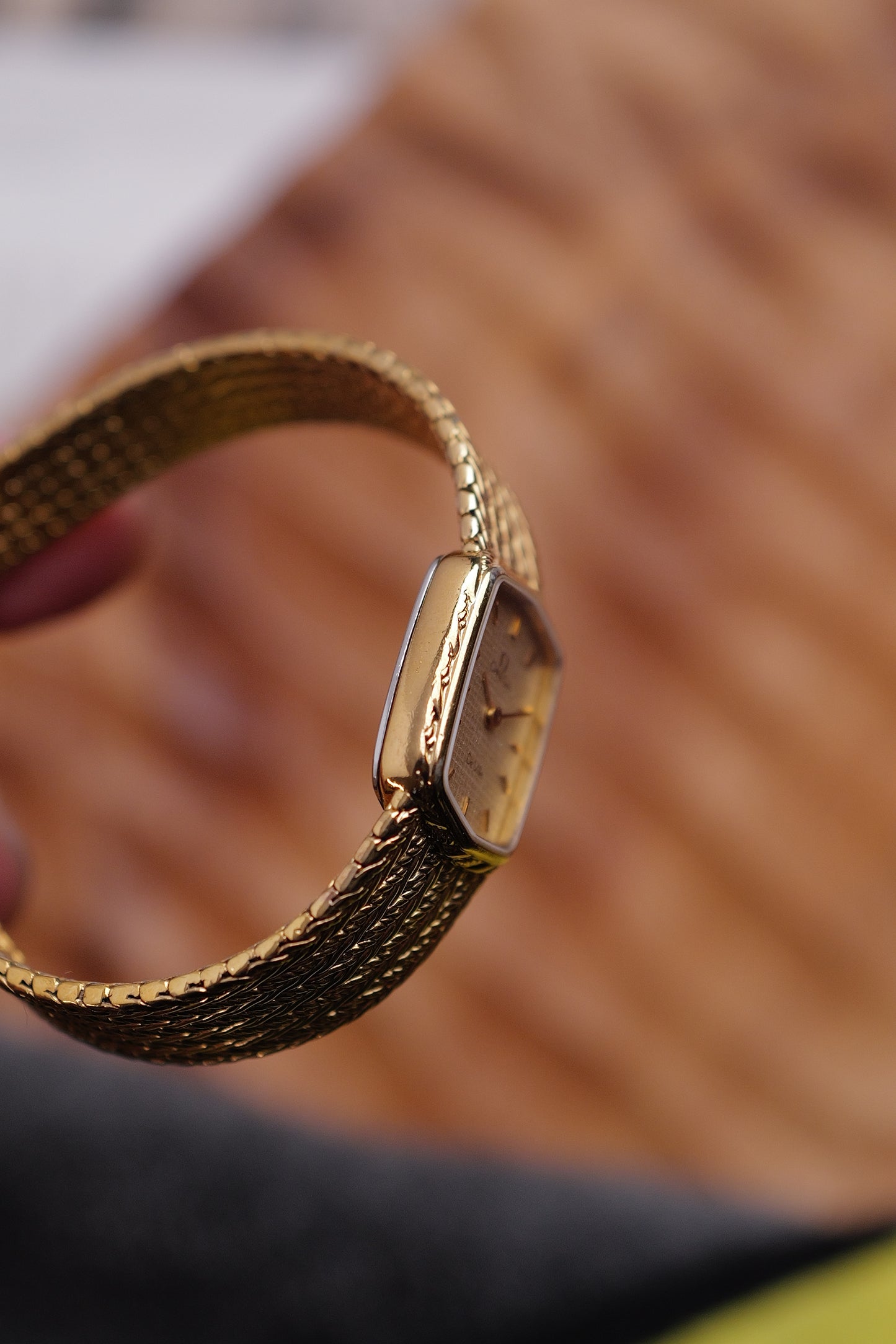 Omega De-ville "waffle" Integrated Bracelet Circa. 1980s