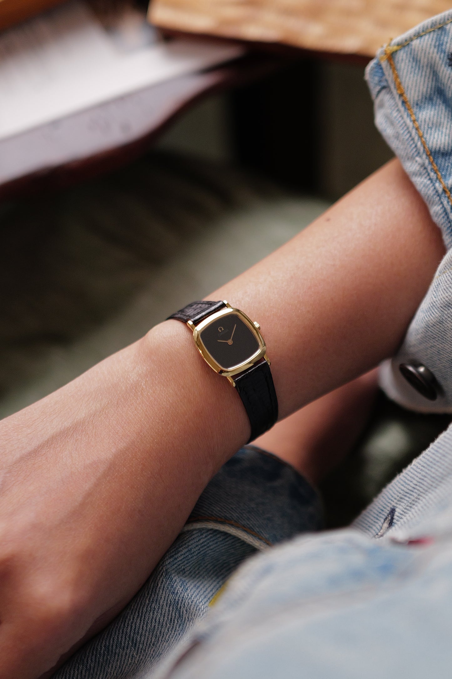 Omega De-ville "Onyx Cushion" Circa. 1990s
