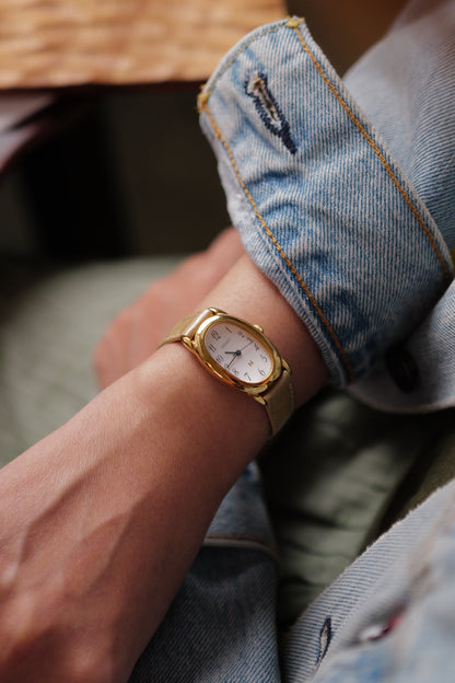Seiko Ladies "Baignoire" Gold Circa. 1995