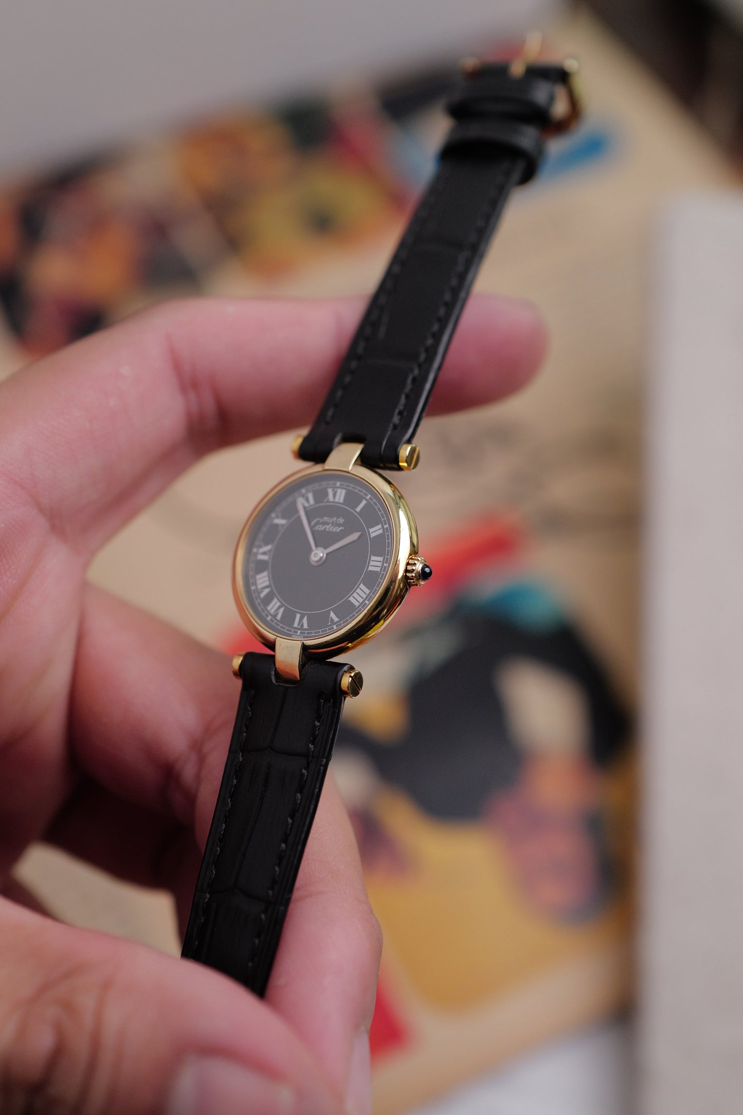 Cartier Vendome "Classic Onyx" Lacquer SM Circa. 1980s w/ original box