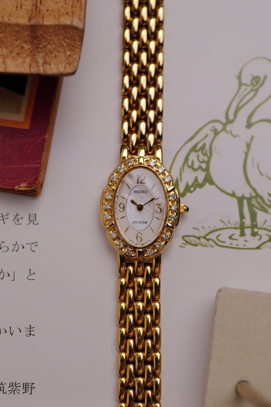 Seiko Exceline "Mother of Pearl Floral" Circa. 1991
