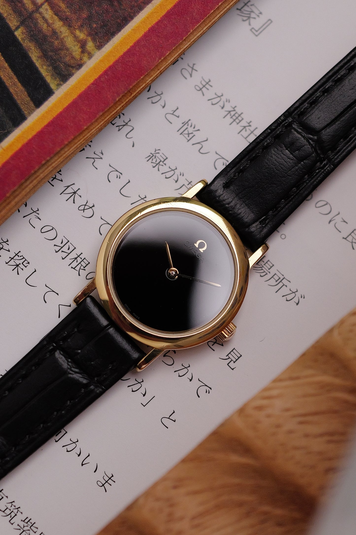 Omega De-ville "Onyx" on strap Circa. 1990s