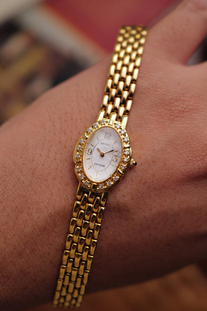 Seiko Exceline "Mother of Pearl Floral" Circa. 1991